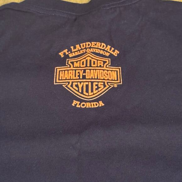 Vintage 1999 Harley Davidson Youth Size Small Black Sketch T-Shirt Ft Lauderdale - Picture 4 of 6